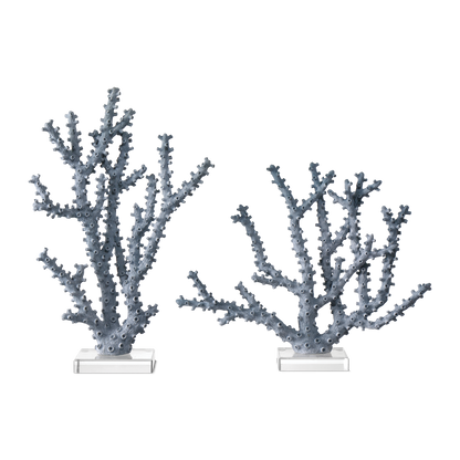 Currey & Co. Blue Coral Objet Set of 2 1200-0797