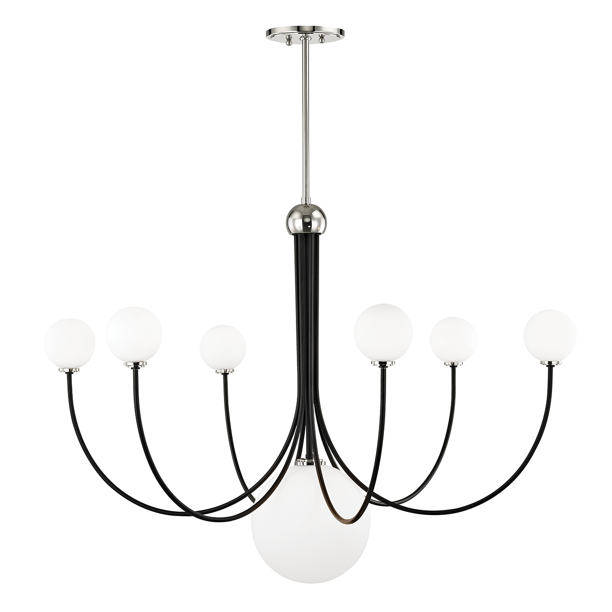 Mitzi 7 Light Chandelier in Polished Nickel/Black H234807-PN/BK