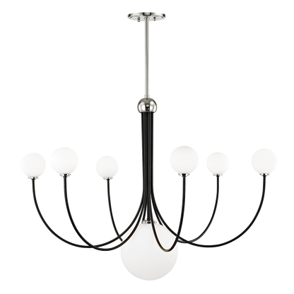 Mitzi 7 Light Chandelier in Polished Nickel/Black H234807-PN/BK