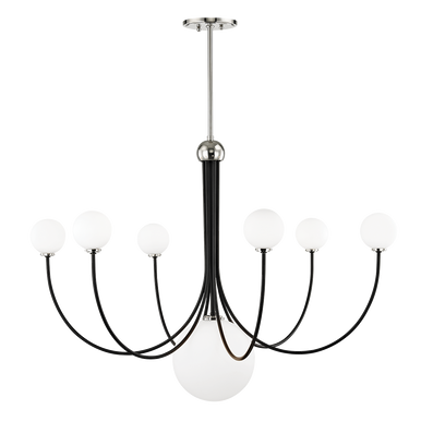 Mitzi 7 Light Chandelier in Polished Nickel/Black H234807-PN/BK