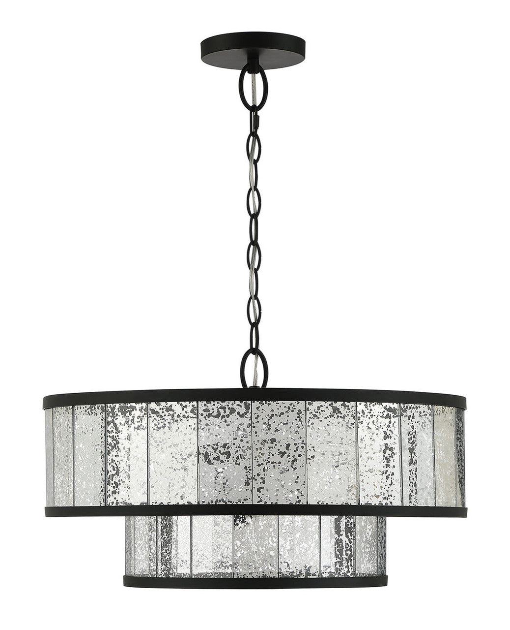 Lumanity Lighting Chelsea 4-Light Mirrored Two-Tier Drum Chandelier in Painted Oil Rubbed Bronze  L098-0002