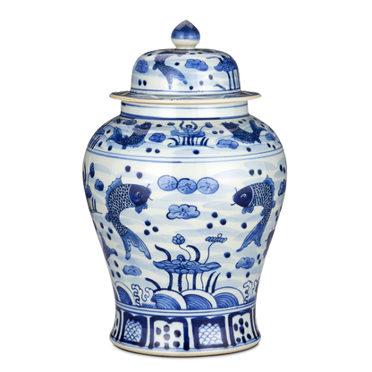 Currey & Co. South Sea Blue & White Medium Temple Jar 1200-0839