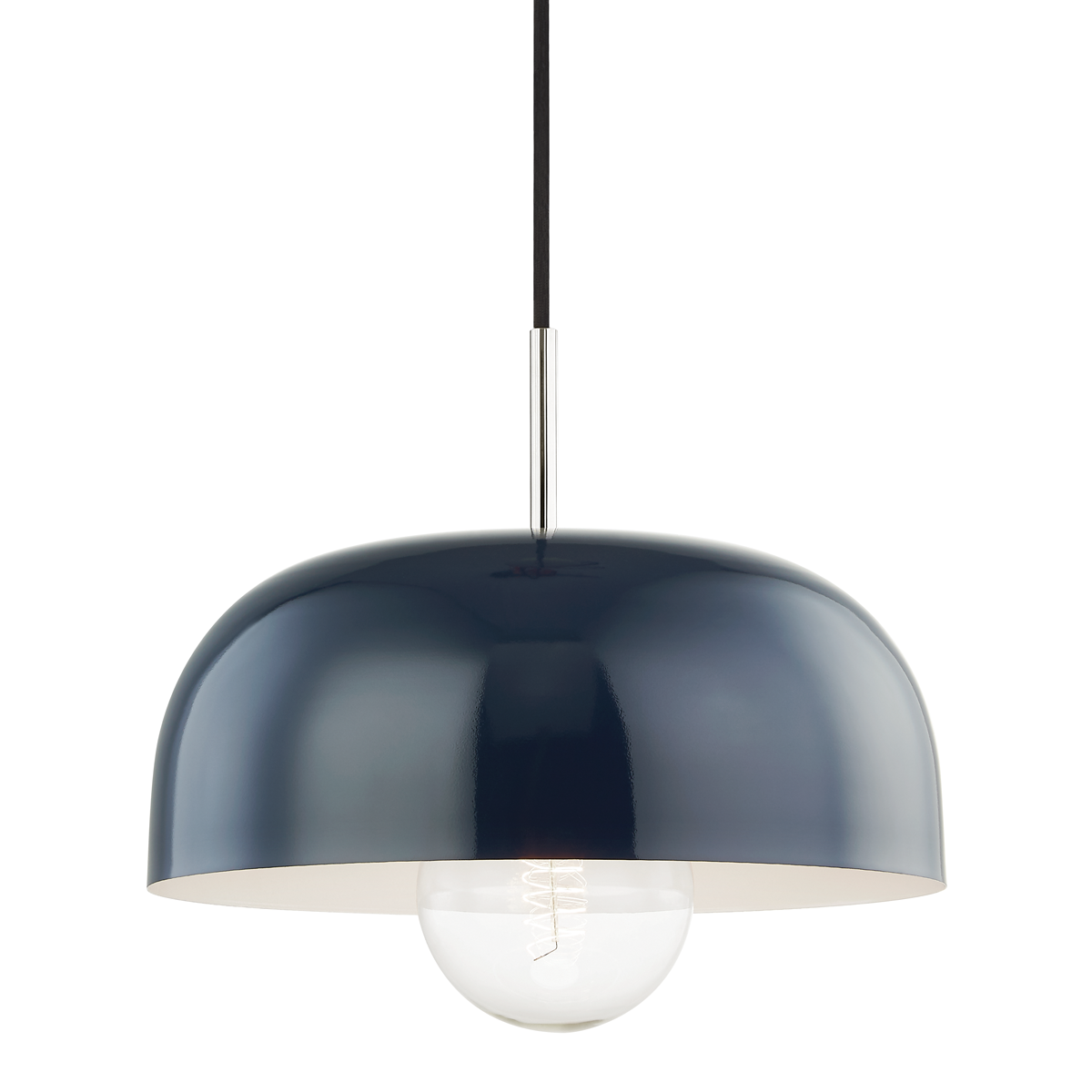 Mitzi 1 Light Pendant in Polished Nickel/Navy H199701L-PN/NVY