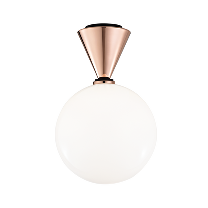 Mitzi 1 Light Flush Mount in Polished Copper/Black H148501L-POC/BK