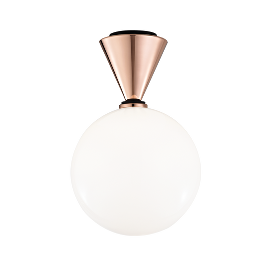 Mitzi 1 Light Flush Mount in Polished Copper/Black H148501L-POC/BK