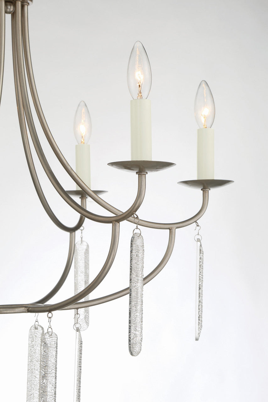 Lumanity Lighting Ella 6-Light Classic Candle Chandelier in Painted Silver  L090-0028