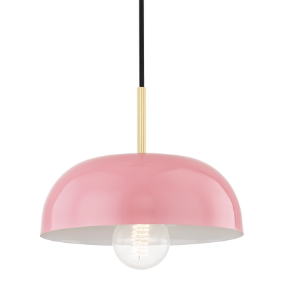 Mitzi 1 Light Pendant in Aged Brass/Pink H199701S-AGB/PK