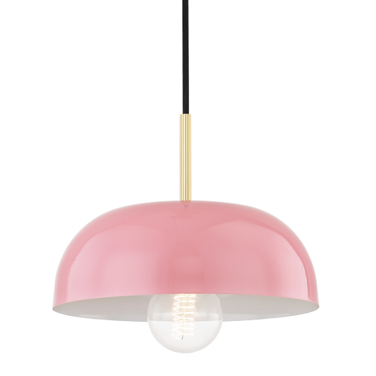 Mitzi 1 Light Pendant in Aged Brass/Pink H199701S-AGB/PK