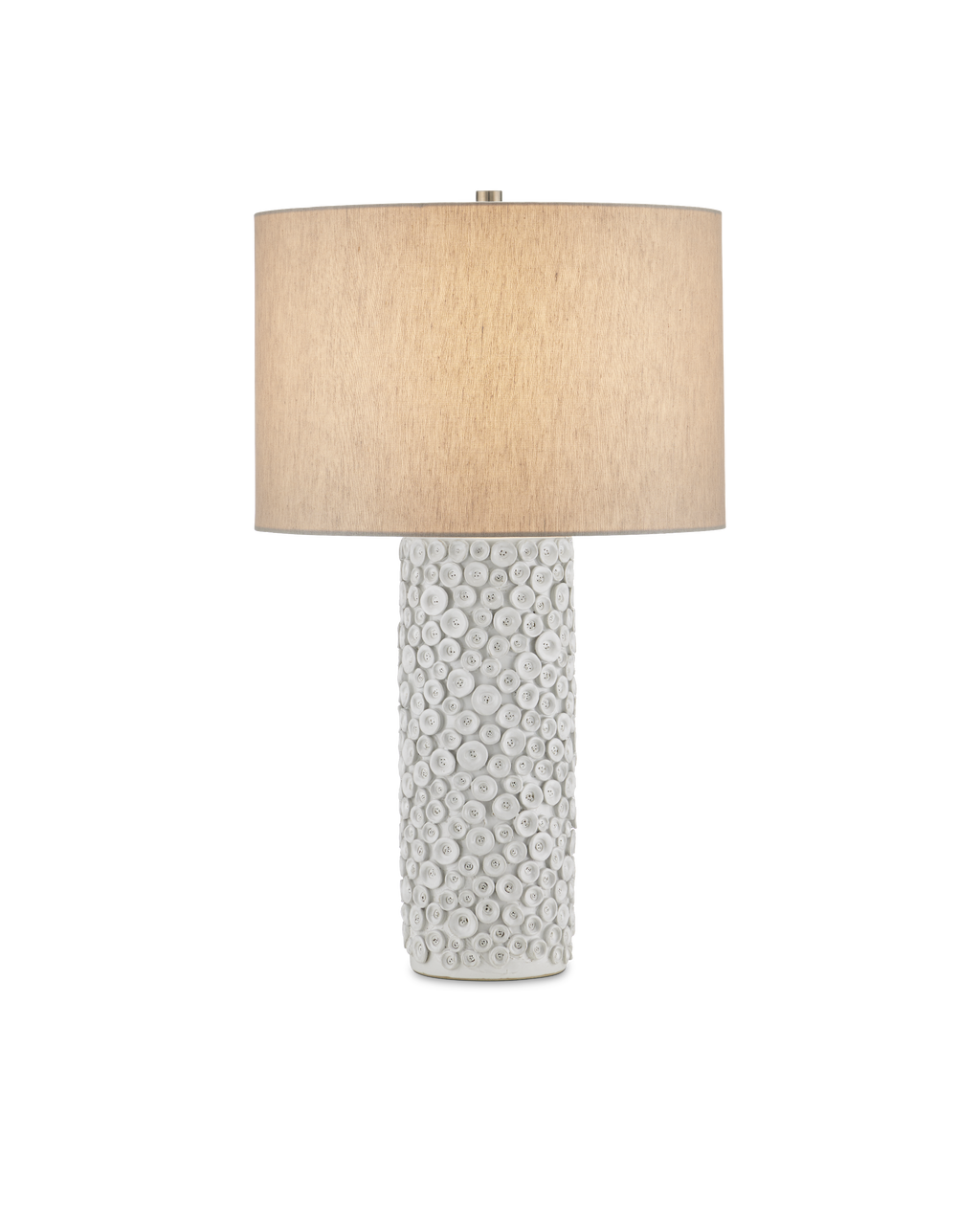 Currey & Co Buttons Table Lamp in White 6000-0959