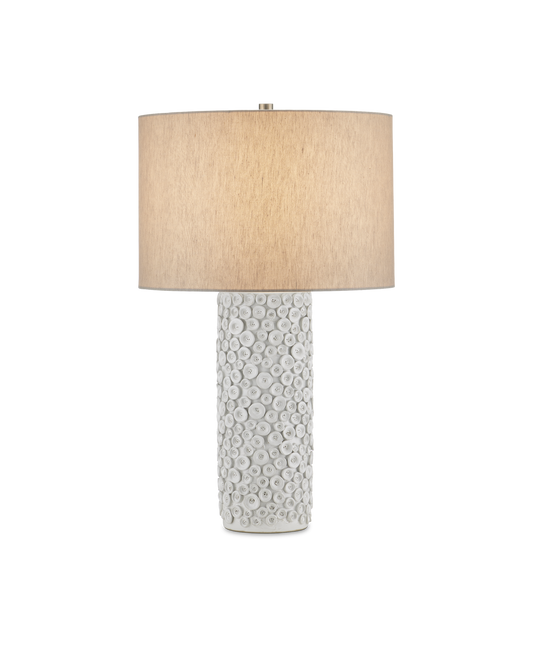 Currey & Co Buttons Table Lamp in White 6000-0959