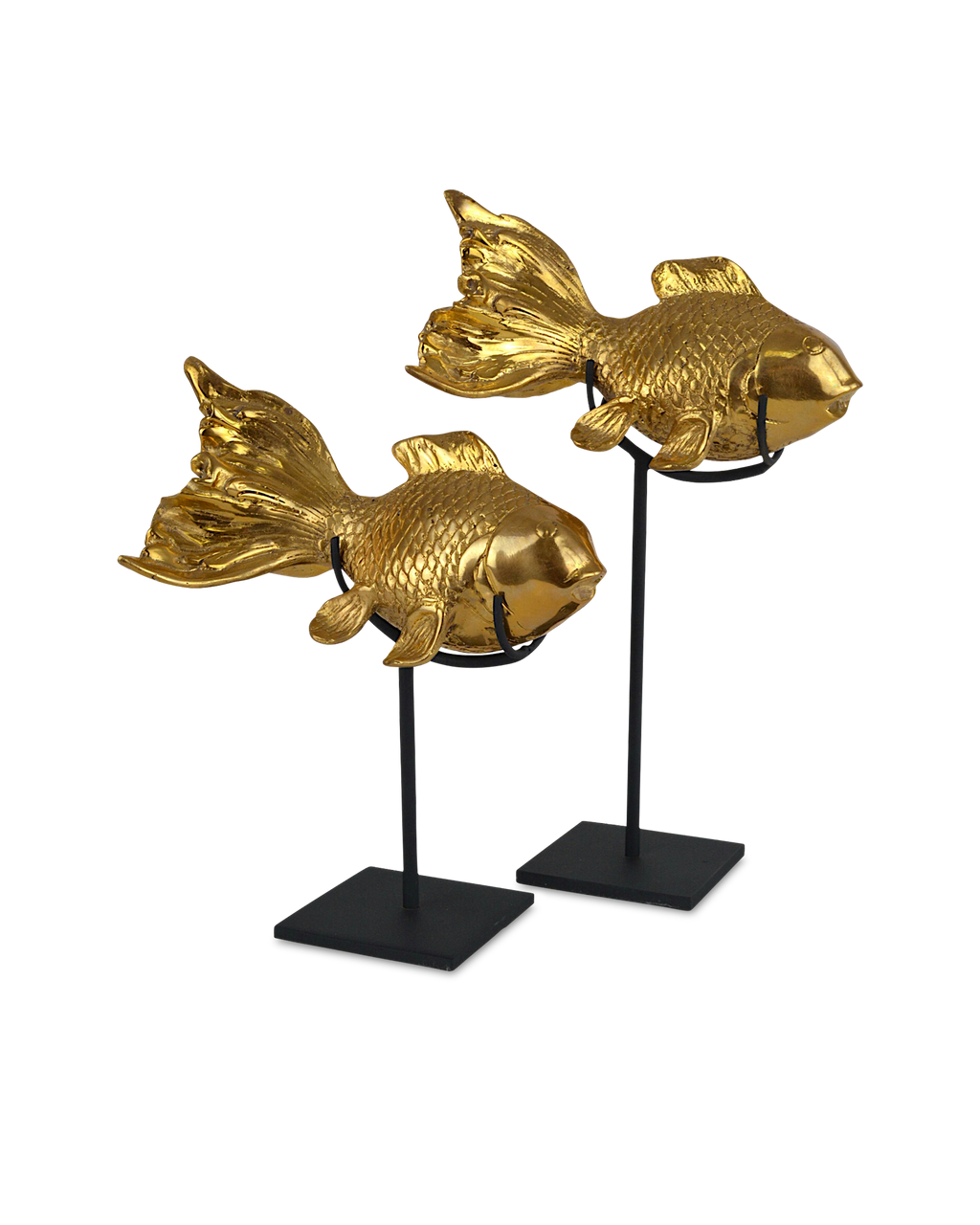 Currey & Co Goldfish Set of 2 in Gold/Black 1200-0902