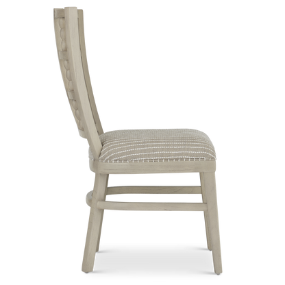 Currey & Co. Upholstered Norene Gray Dining Chair, Demetria Parchment 7000-0702