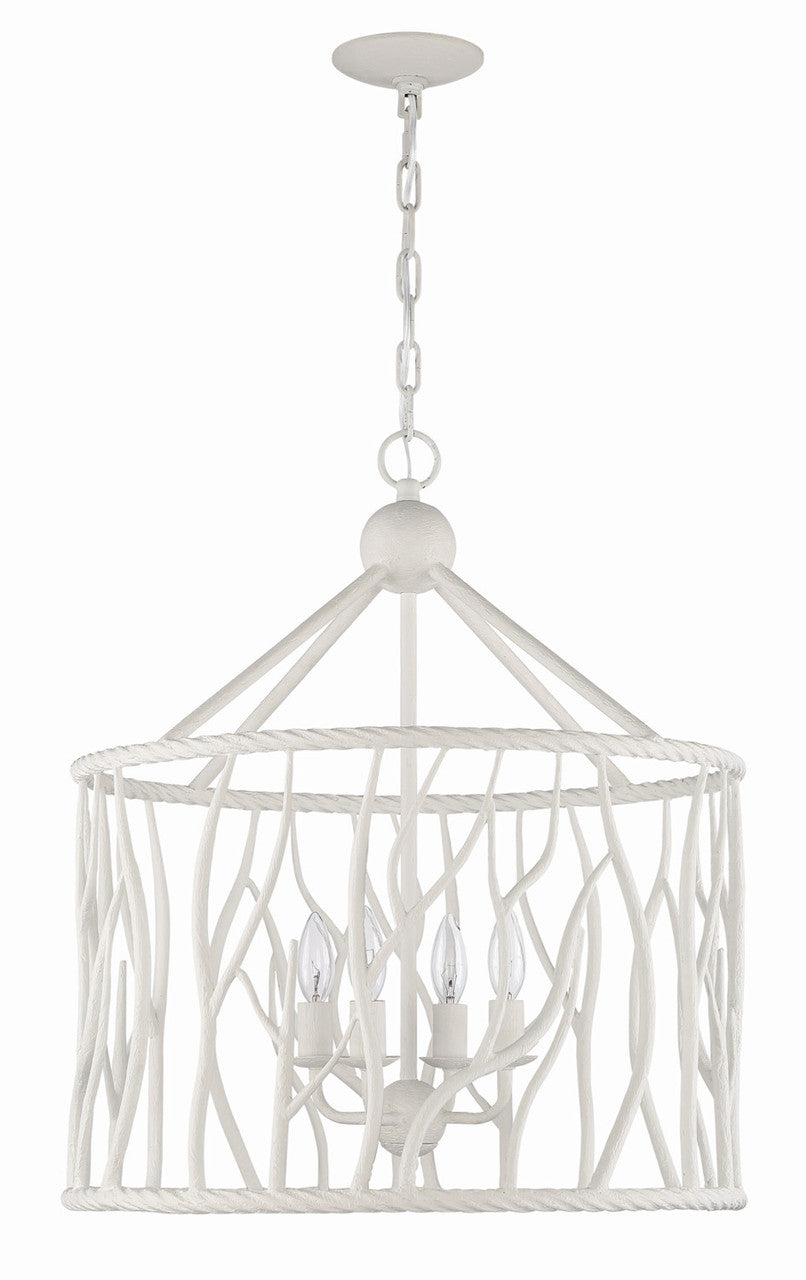 Lumanity Lighting Havershire 4-Light White Statement Chandelier in White Gesso  L098-0033