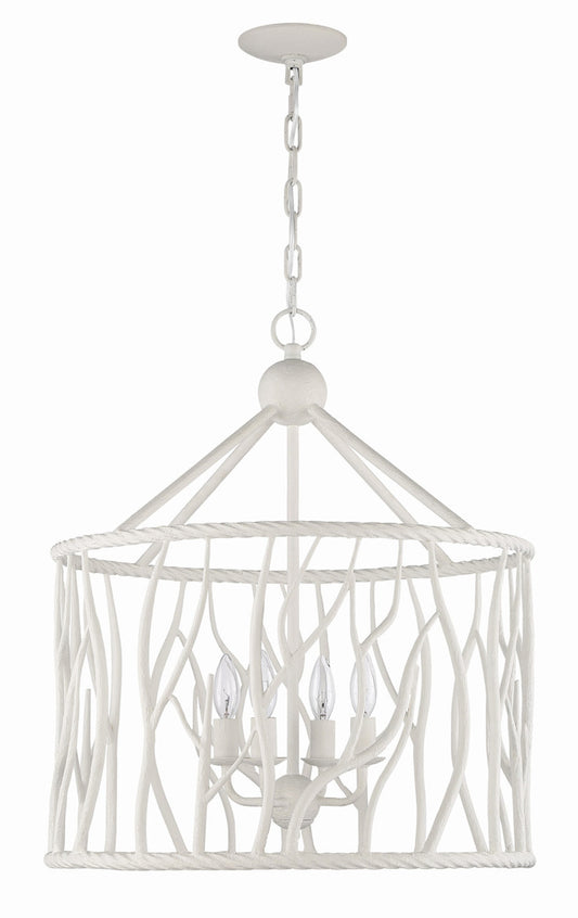 Lumanity Lighting Havershire 4-Light White Statement Chandelier in White Gesso  L098-0033