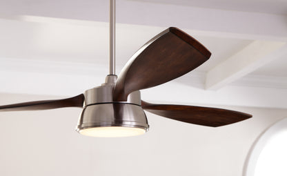 Visual Comfort Fan Destin 57" LED Ceiling Fan - Brushed Steel indoor/outdoor 3DSTR57BSD