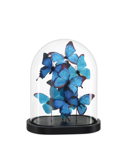 Currey & Co Rue de Bac Medium Butterflies in Blue/Black/Clear 1200-0896