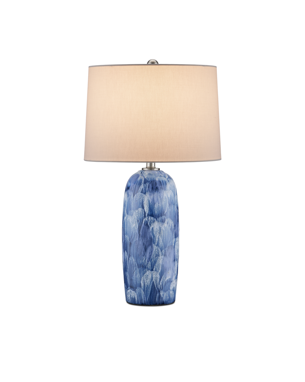 Currey & Co Pallas Table Lamp in Blue/White/Brushed Nickel 6000-0951