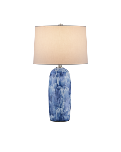 Currey & Co Pallas Table Lamp in Blue/White/Brushed Nickel 6000-0951