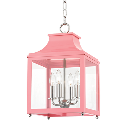 Mitzi 4 Light Lantern in Polished Nickel/Pink H259704S-PN/PK