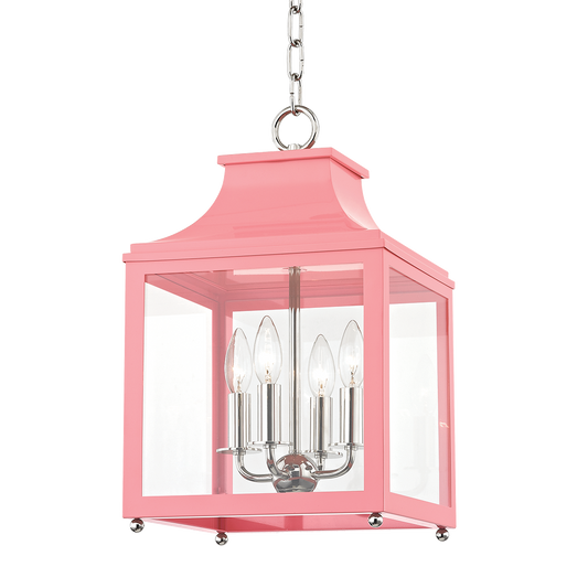 Mitzi 4 Light Lantern in Polished Nickel/Pink H259704S-PN/PK