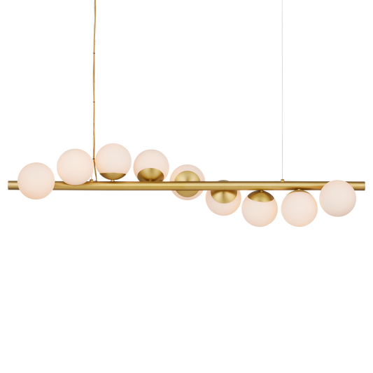 Currey & Co. Barcarolle 48" Brass 9-Light Linear Chandelier 9000-1172