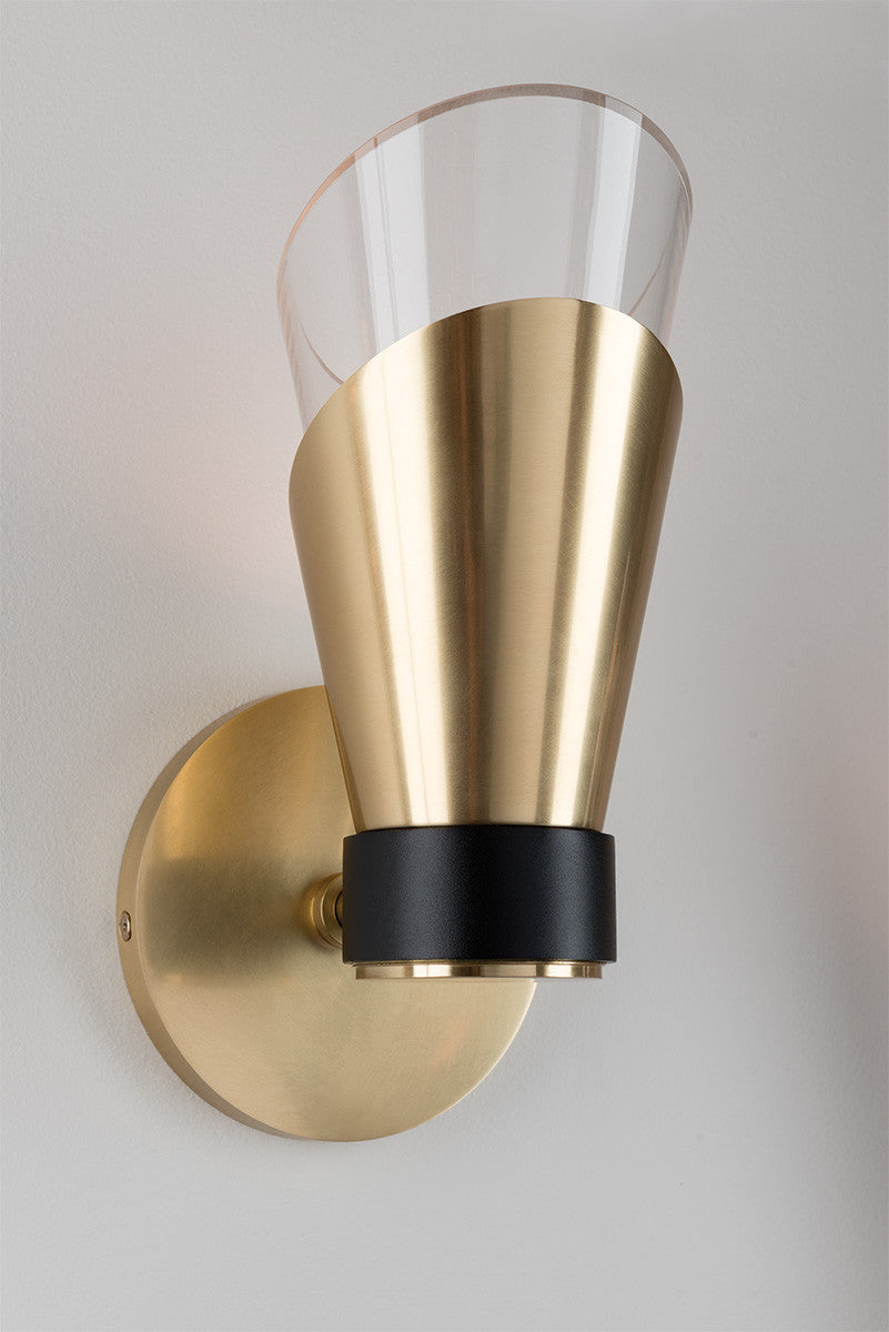 Mitzi 1 Light Wall Sconce in Aged Brass/Black H130101-AGB/BK