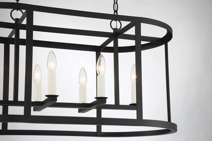 Lumanity Lighting Bryant 6-Light Linear Geometric Chandelier in Painted Oil Rubbed Bronze  L090-0029