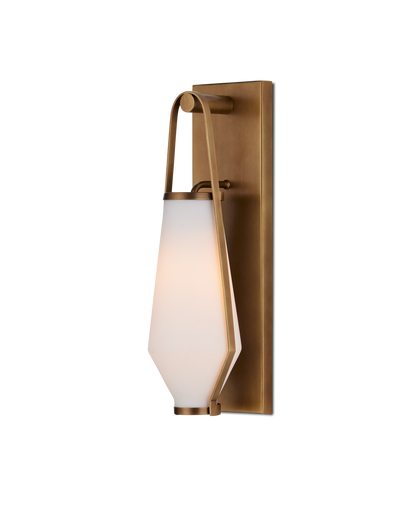 Currey & Co Brompton Brass Bath Wall Sconce in Antique Brass/Opaque 5800-0050