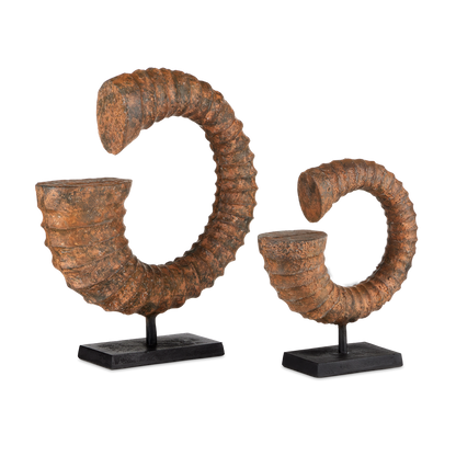 Currey & Co. Faux Horn Objet Set of 2 1200-0769