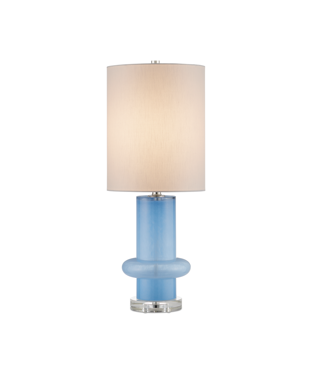 Currey & Co Aquaviva Table Lamp in Blue/Clear/Polished Nickel 6000-0935