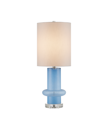 Currey & Co Aquaviva Table Lamp in Blue/Clear/Polished Nickel 6000-0935