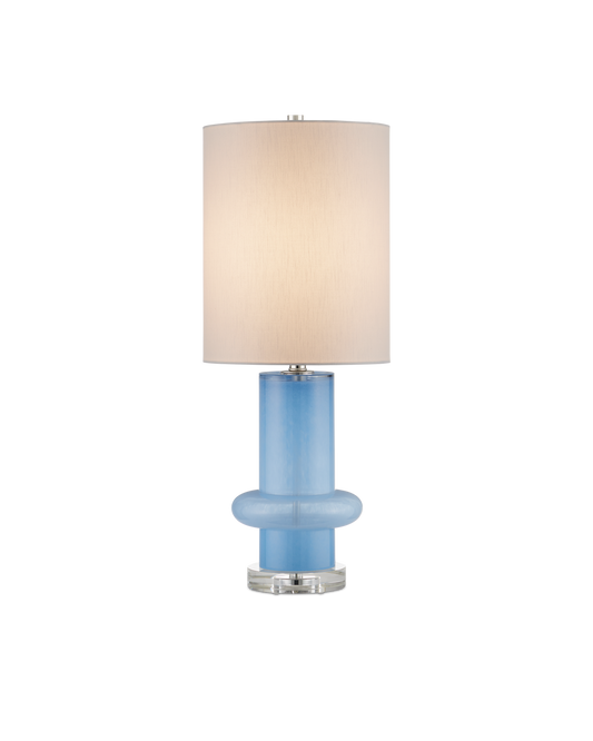 Currey & Co Aquaviva Table Lamp in Blue/Clear/Polished Nickel 6000-0935