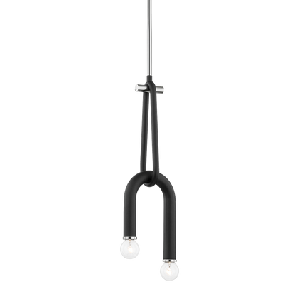 Mitzi 2 Light Pendant in Polished Nickel/Black H382702-PN/BK