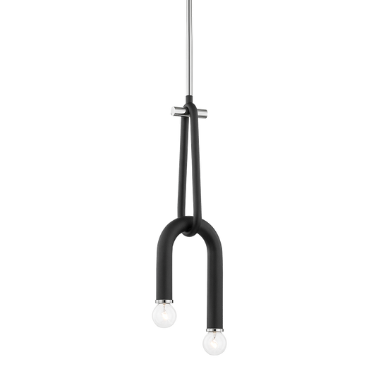 Mitzi 2 Light Pendant in Polished Nickel/Black H382702-PN/BK