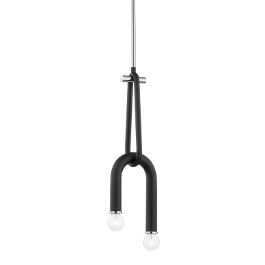 Mitzi 2 Light Pendant in Polished Nickel/Black H382702-PN/BK