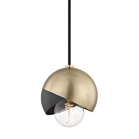 Mitzi 1 Light Pendant in Aged Brass/Black H168701-AGB/BK