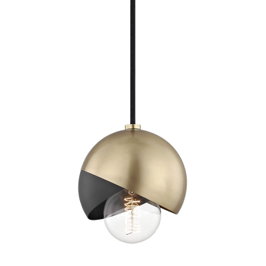 Mitzi 1 Light Pendant in Aged Brass/Black H168701-AGB/BK