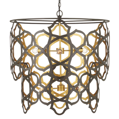 Currey & Co. Mauresque 32" Medium Bronze & Gold 6-Light Chandelier 9000-1106