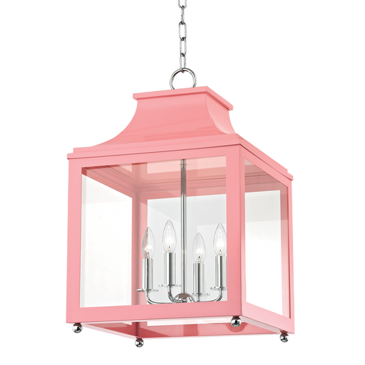 Mitzi 4 Light Lantern in Polished Nickel/Pink H259704L-PN/PK