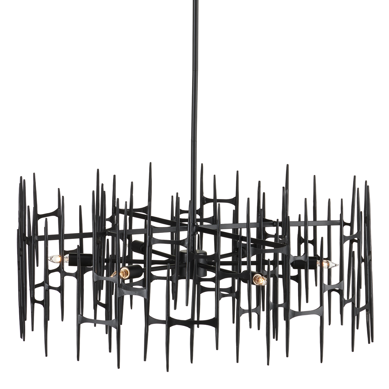 Currey & Co. Attingham 31" Black 6-Light Chandelier 9000-1091