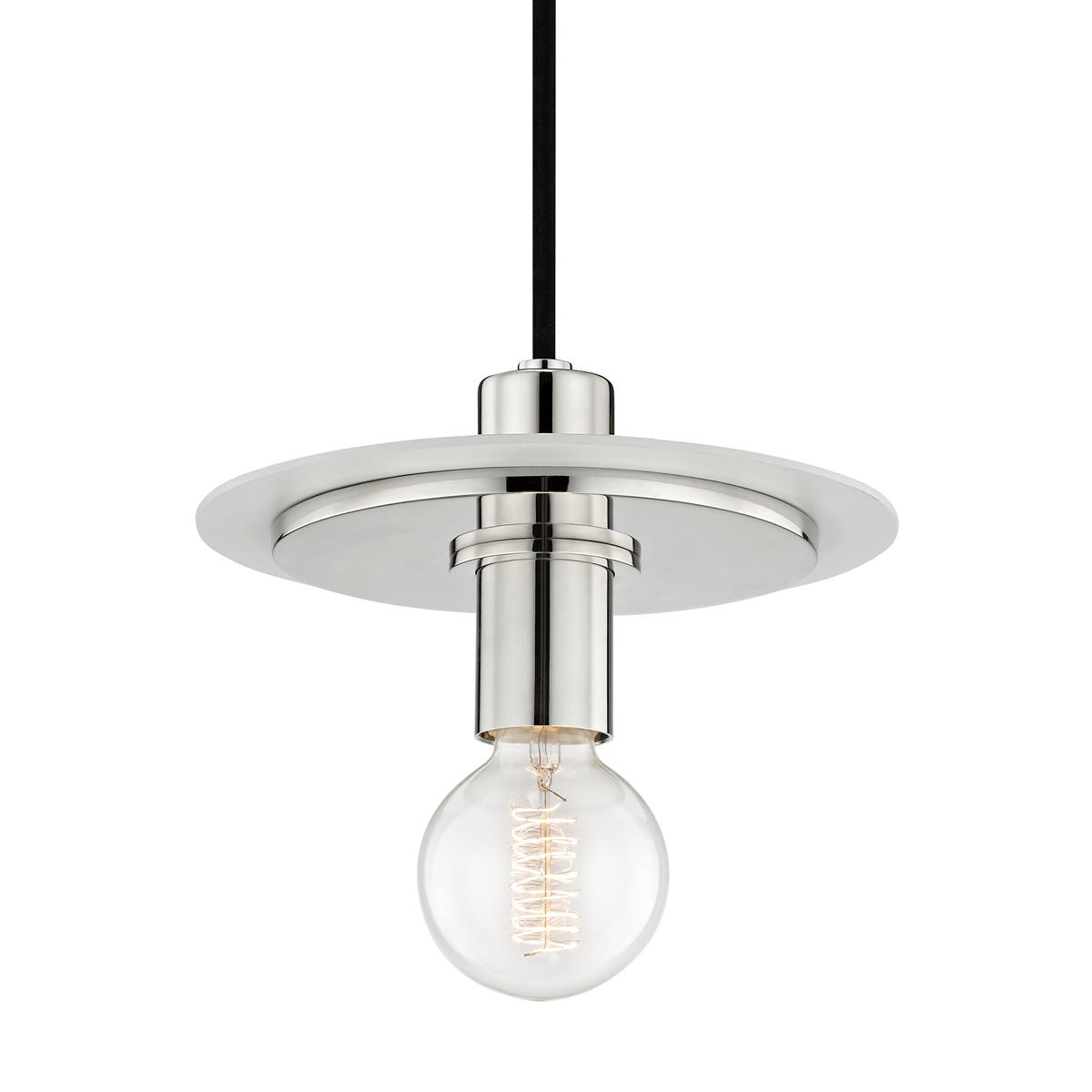 Mitzi 1 Light Pendant in Polished Nickel/White H137701S-PN/WH