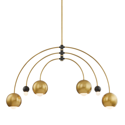 Mitzi 6 Light Chandelier in Aged Brass/Black H348806-AGB/BK