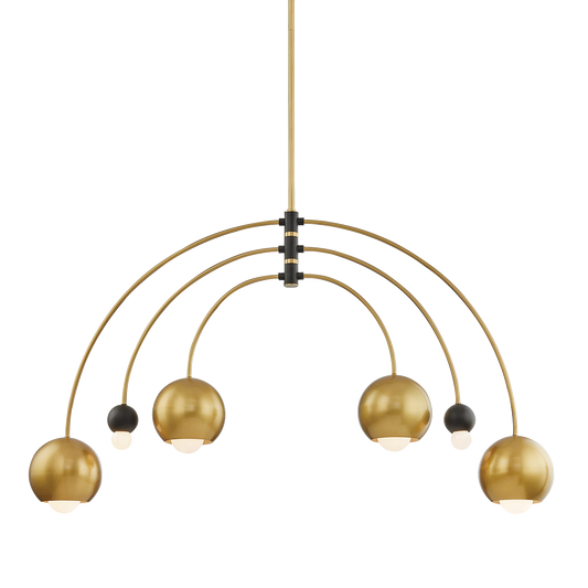 Mitzi 6 Light Chandelier in Aged Brass/Black H348806-AGB/BK