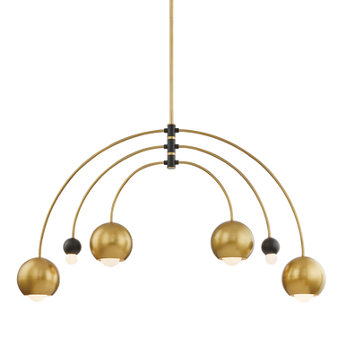 Mitzi 6 Light Chandelier in Aged Brass/Black H348806-AGB/BK