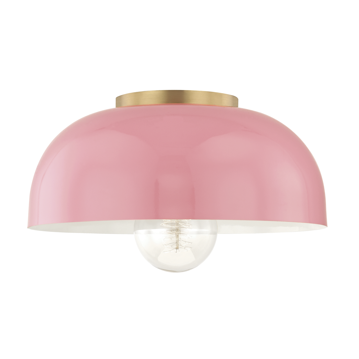 Mitzi 1 Light Flush Mount in Aged Brass/Pink H199501L-AGB/PK