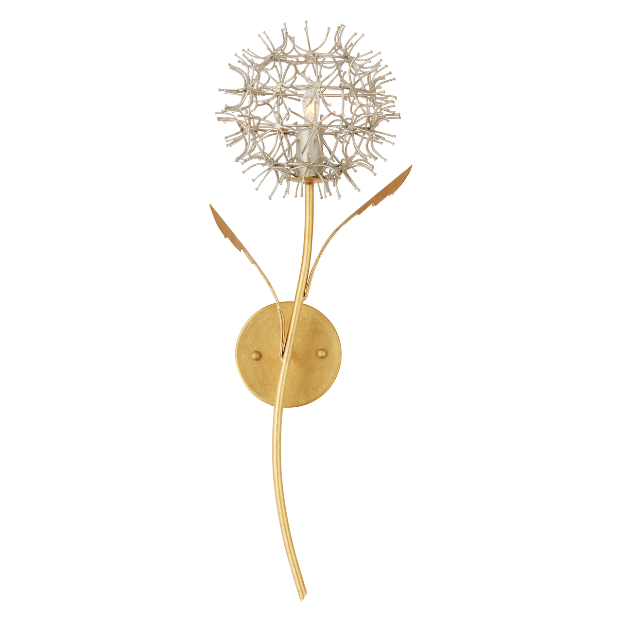 Currey & Co. Dandelion Silver & Gold Wall Sconce 5000-0250