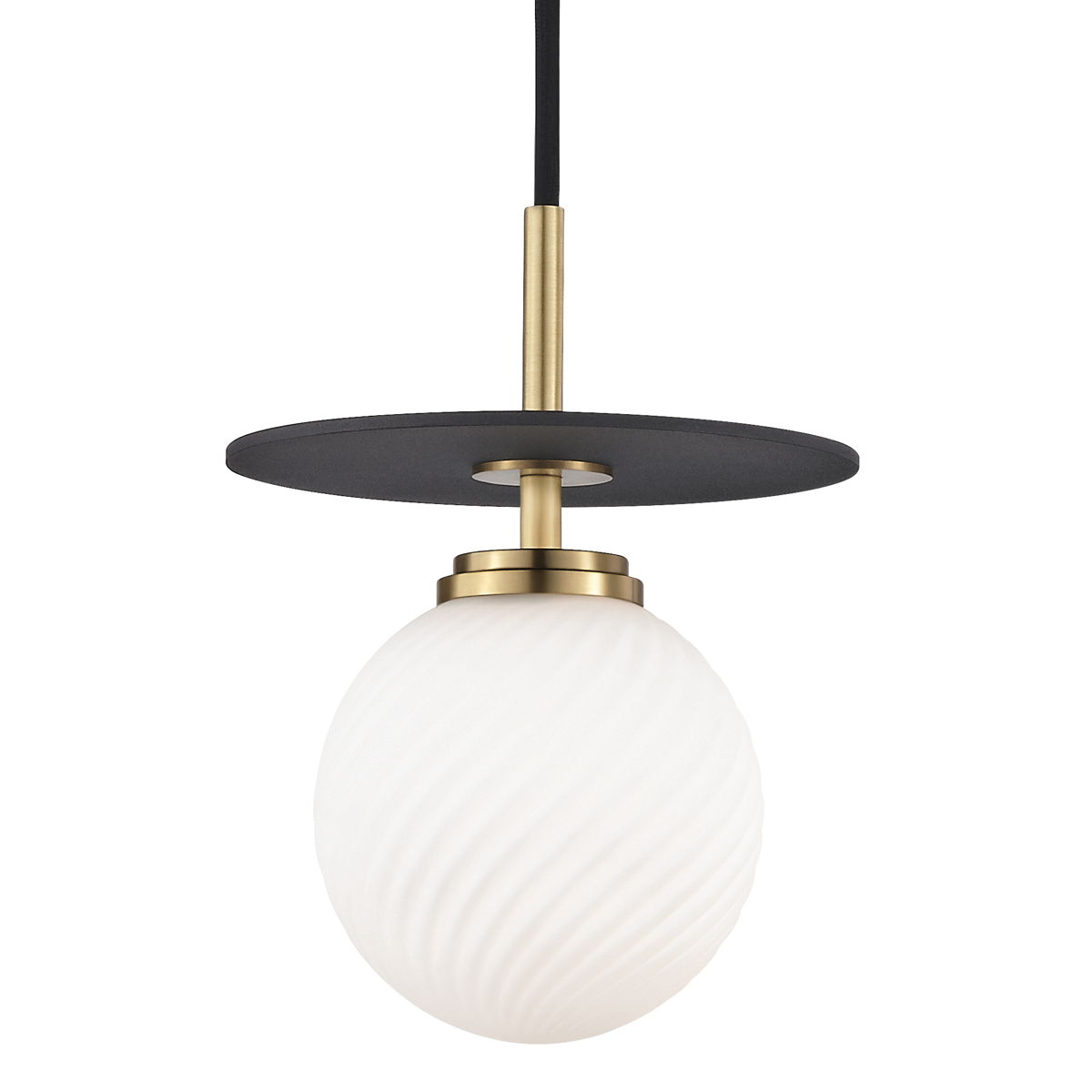 Mitzi 1 Light Pendant in Aged Brass/Black H200701S-AGB/BK