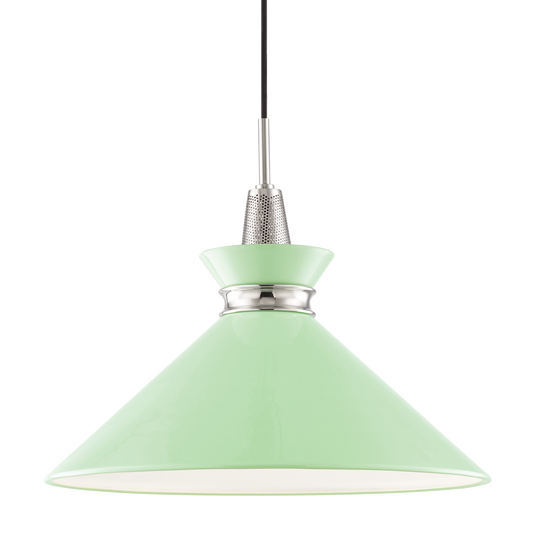 Mitzi 1 Light Pendant in Polished Nickel/Mint H251701L-PN/MNT