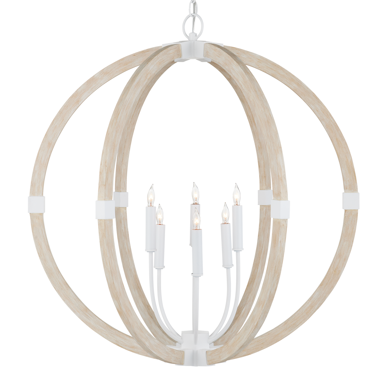 Currey & Co. Bastian 31" Sandstone 6-Light Orb Chandelier 9000-1131