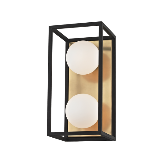 Mitzi 2 Light Bath and Vanity in Aged Brass/Black H141302-AGB/BK